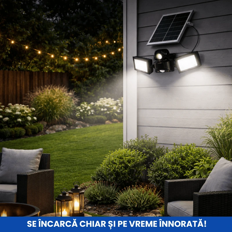 PROIECTOR DOUA LEDURI SI PANOU SOLAR 3
