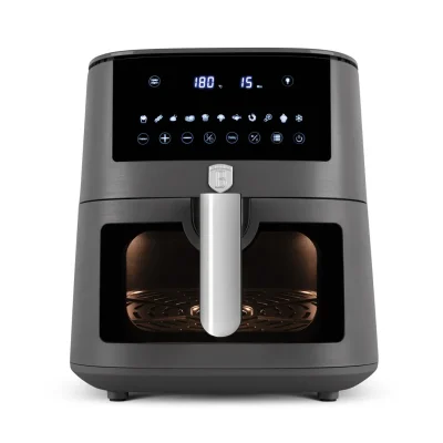 AIRFRYER CU ECRAN DIGITAL SI FEREASTRA VIZIBILA (8 L), ANTRACIT BH/9609