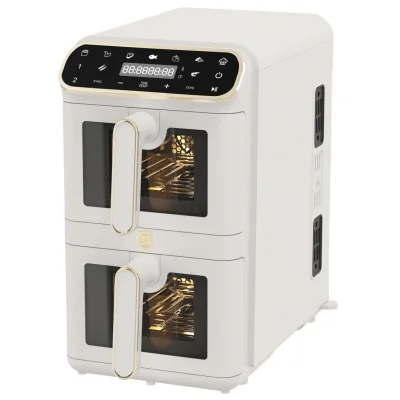 AIRFRYER CU DOUA COSURI SI FEREASTRA VIZIBILA (11 L), CREM BH/9803