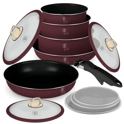 SET VASE DE GATIT 13 PIESE, BORDEAUX BH/8250N
