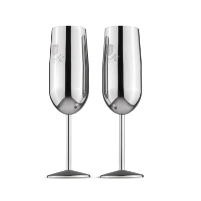 SET 2 PAHARE DE SAMPANIE, INOX BH/8665